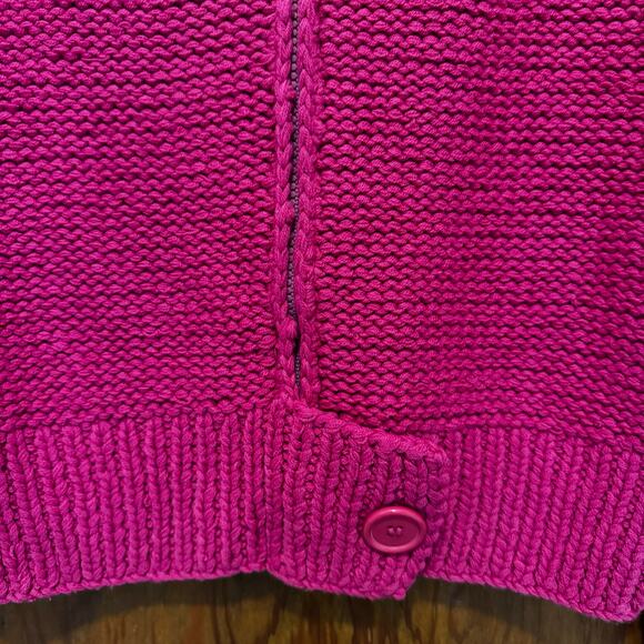 NWT Deadstock Vintage 525 America Hand Knit Chunky Zip Up Sweater Pink M Cottage - Picture 5 of 16